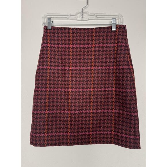 Wool Tweed Plaid Skirt Womens 4 Multicolor Academia Pure Collection - Picture 10 of 12